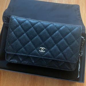 2020 CHANEL Wallet on Chain in Caviar with SHW